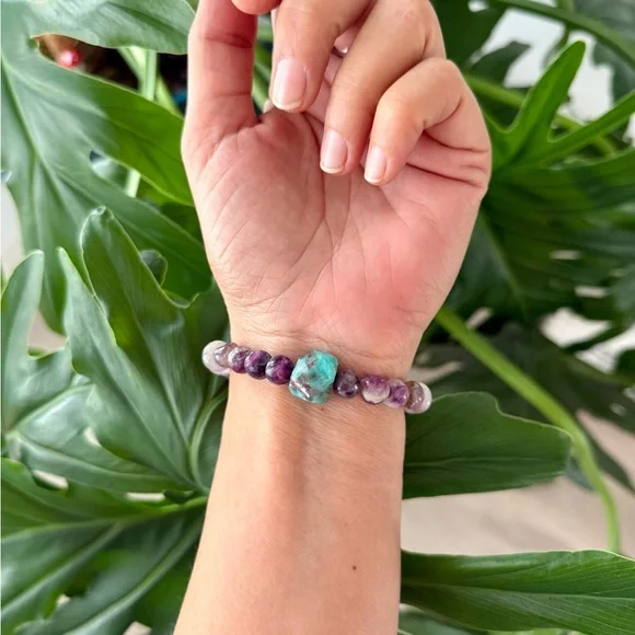 Amethyst & Amazonite Bracelet (one) - Picture 6 of 7